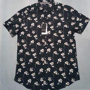 Black Floral Men's Casual Shirt